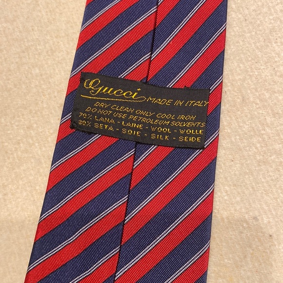 Vintage Gucci  slim silk and wool stripe tie - Picture 9 of 13